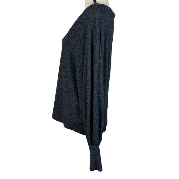 Saturday Sunday Anthropologie Medium Oversized Sweater V-Neck Long Sleeve Black - Picture 6 of 10